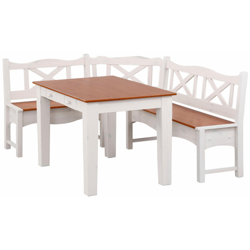 Стол обеденный и угловая скамья Ванда из массива сосны / стол