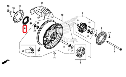 42515-MGZ-J10. RING, RR. PULSER (ABS) abs disc