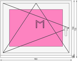 Пластиковое окно 700 х 900 ТермА Эко + Москитная сетка