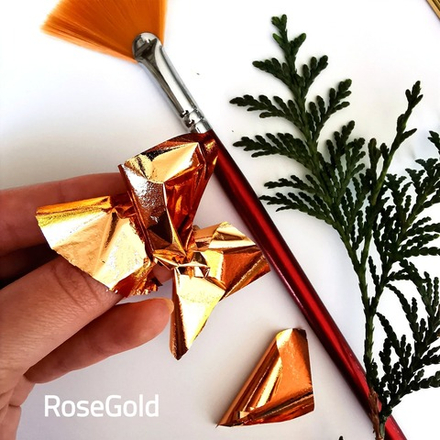 Зеркальная поталь "Mirror Shine", Rose gold, 100 шт. 8*8.5см
