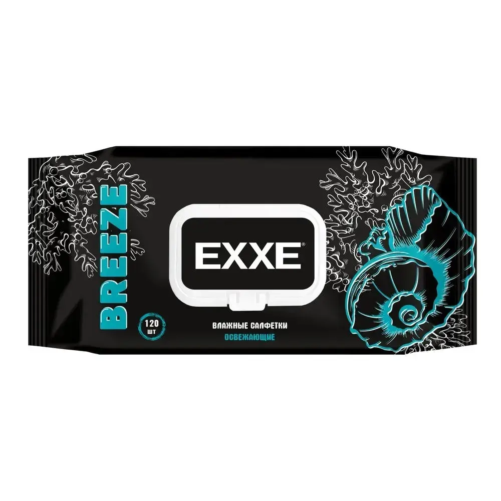 Салфетки влажные (Микс Breeze&Silver), 120 шт EXXE MEN