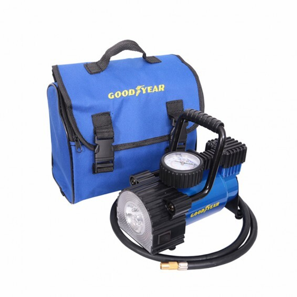 Компрессор 30л/мин Goodyear LED, фонарь, быстросъём, сумка