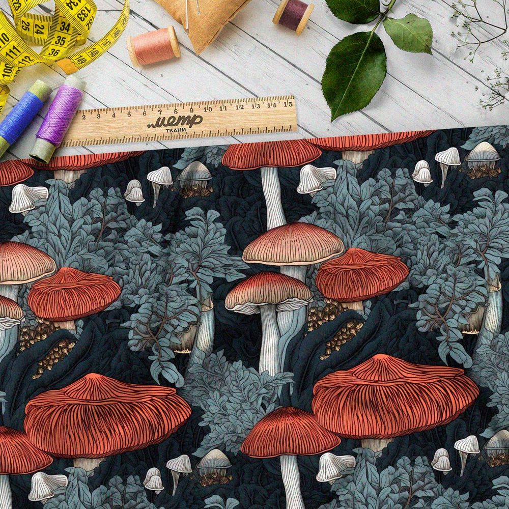 Ткань премиум дюспо фантазийный лес