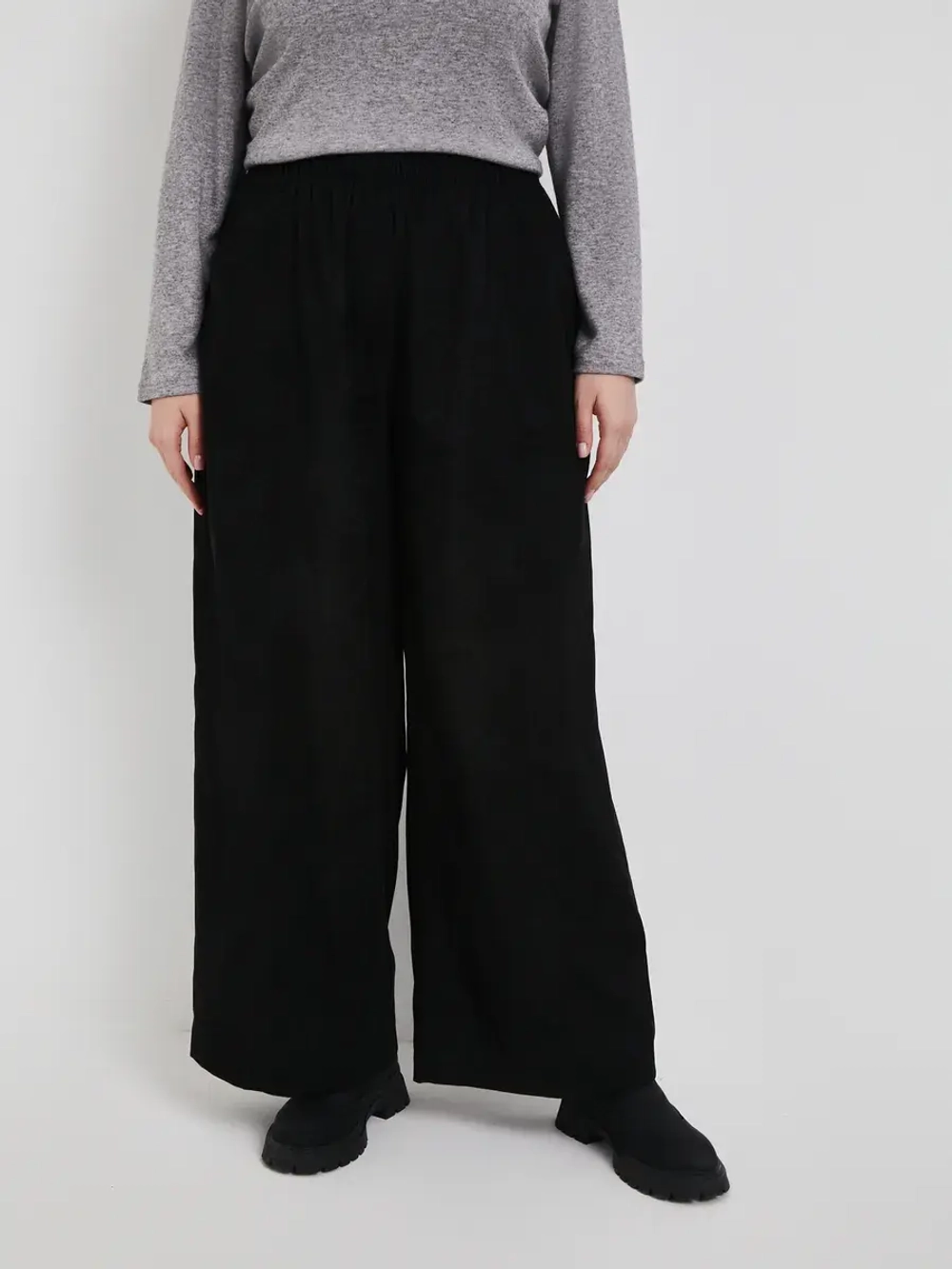 Брюки широкие вельветовые пояс на резинке