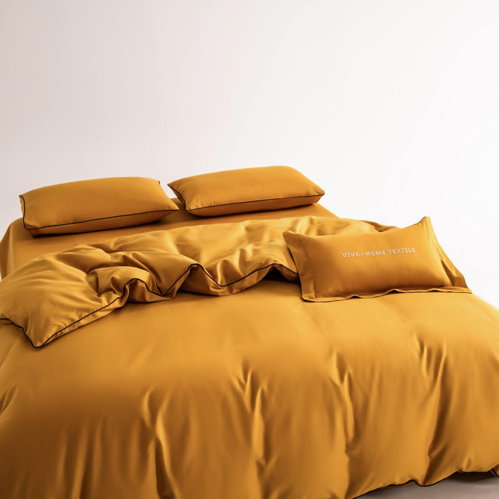 КПБ Однотонный Сатин Элитный OCE013, 2 спальный, 4 наволочки