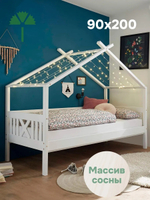 Кровать-домик Джульетта 90х200 см из сосны с основанием