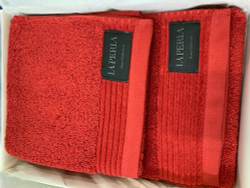 Набор полотенец 2шт La Perla Nervures красный