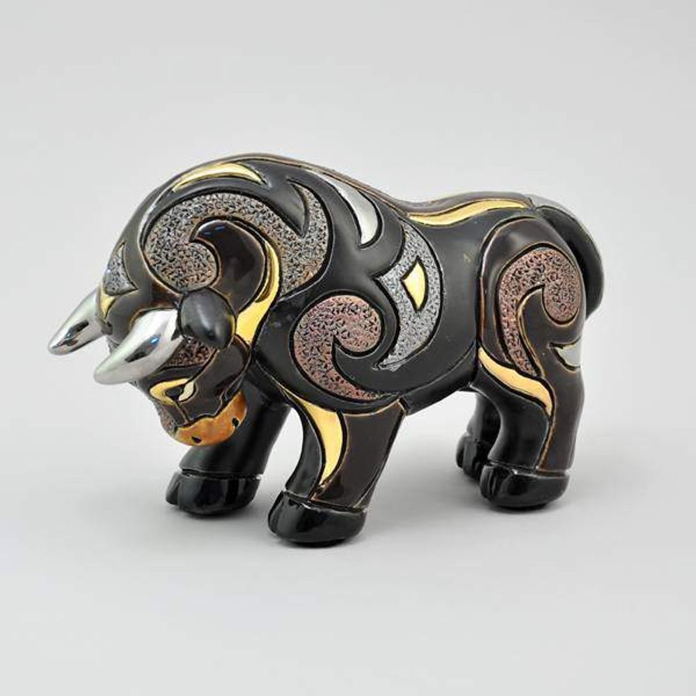 De Rosa Rinconada Керамическая статуэтка Бык черный Wild Life Collection