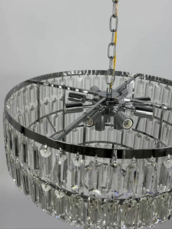 Люстра подвесная Lanbos Crystal, 11 ламп Е14, 440 Вт, до 25 кв м, хром