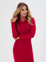 Женское платье миди красное трикотажное