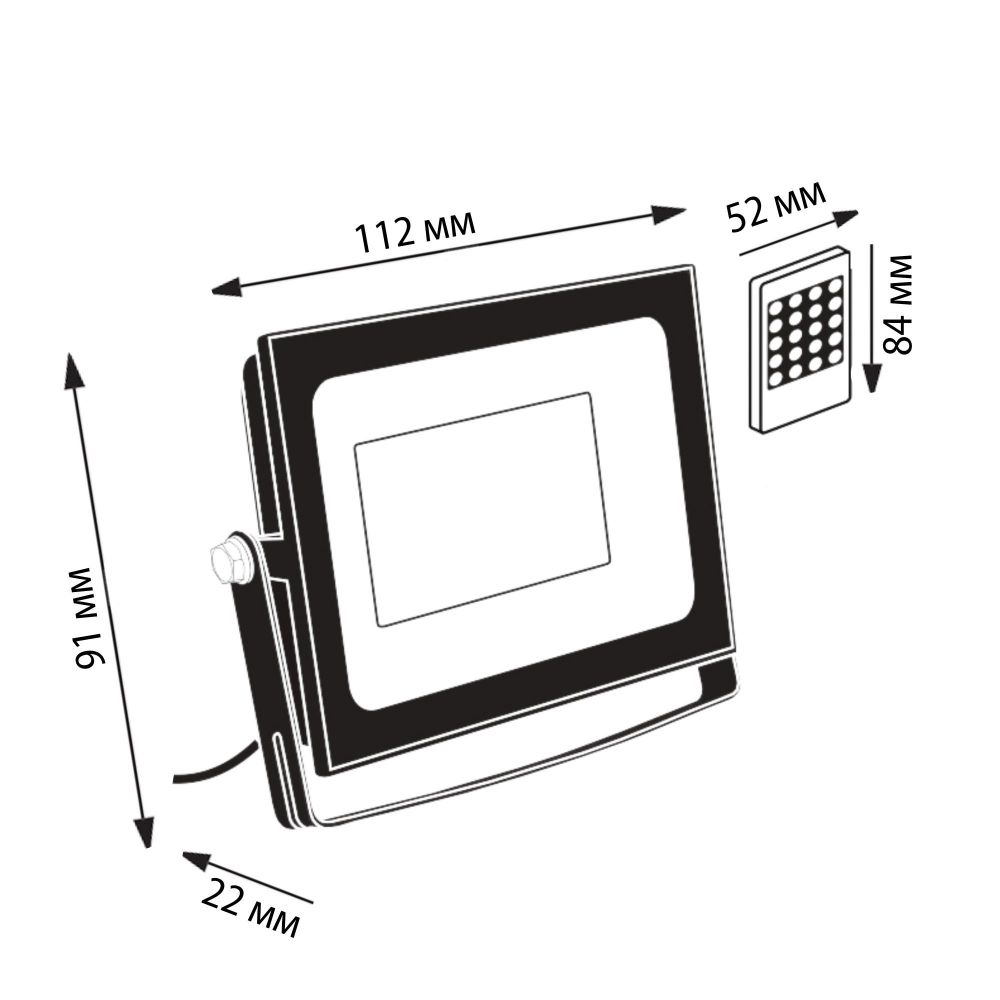ULF-F60-20W-RGB IP65 200-240В BLACK Прожектор светодиодный. Мультиколор. Пульт ДУ в-к. Корпус черный. TM Uniel