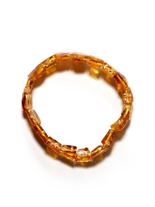 Браслет из натурального янтаря лечебного, 15-17 размер