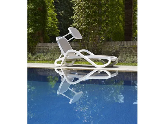 Шезлонг Alfa, белый, тортора