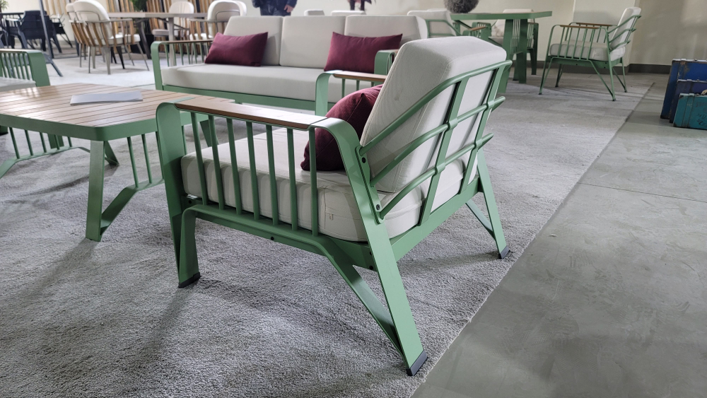 Комплект мебели Ocean Seating Set. Алюминий, ироко. Шалфейно-мятный. Поставка 45 дней.