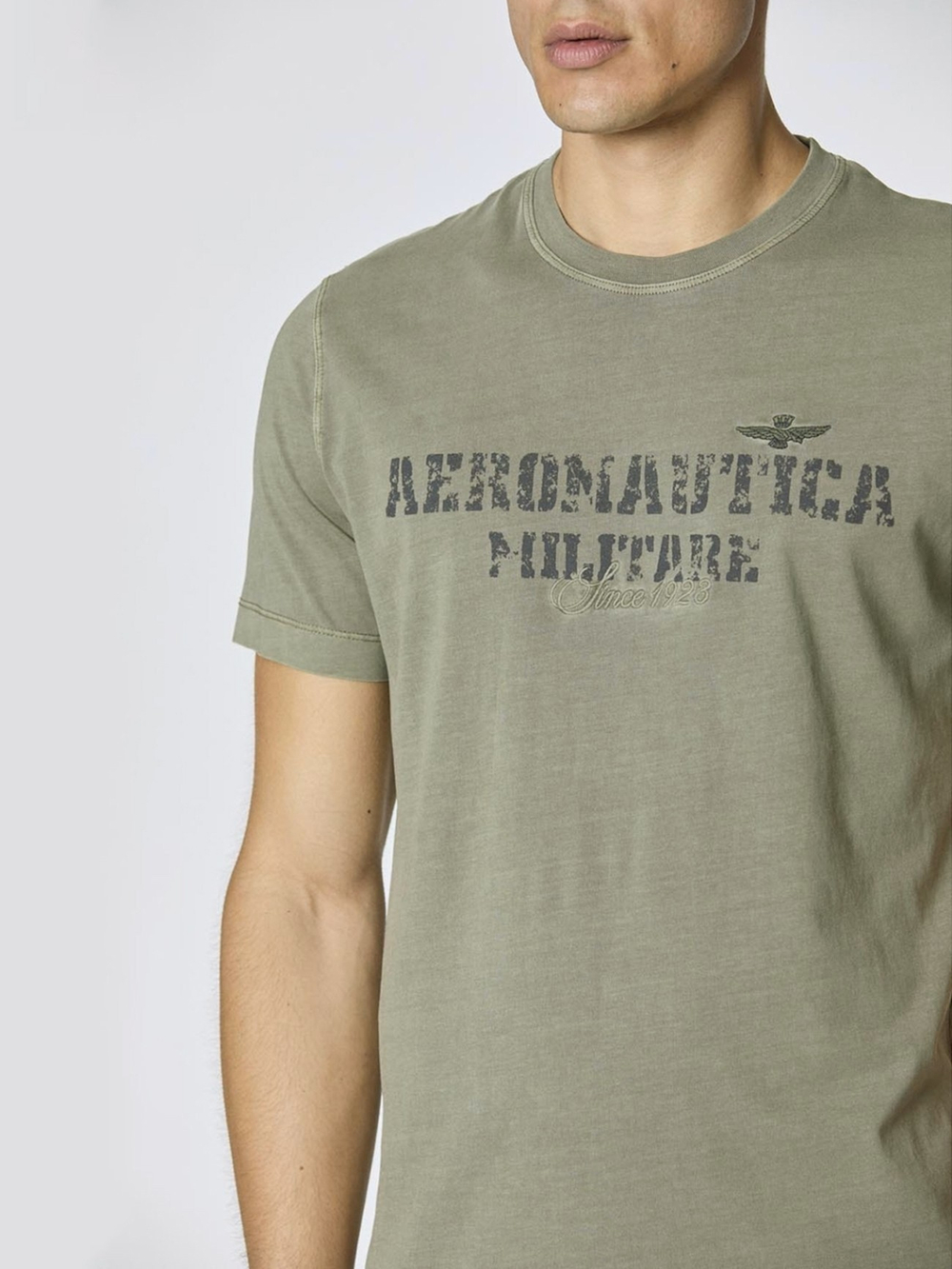 Футболка муж. Aeronautica 2407 хаки крупный лого