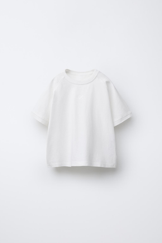 ZARA ФУТБОЛКА С ЛОГОТИПОМ, БЕЛЫЙ