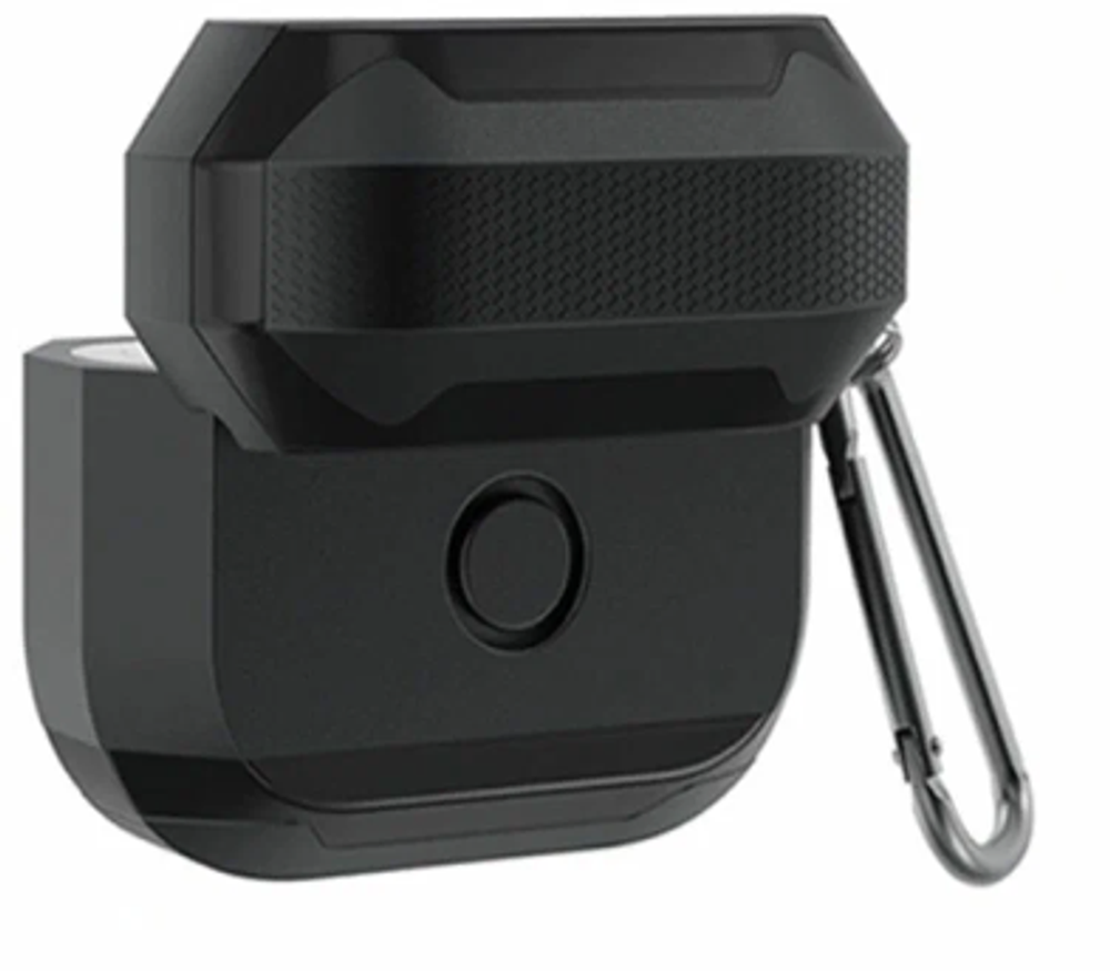 Чехол WiWU Defender Strong Metal для AirPods Pro 2 противоударный с карабином (черный)
