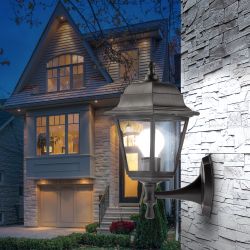 Садово-парковый светильник ЭРА НБУ 04-60-001 черный 4 гранный настенный IP44 Е27 max60Вт