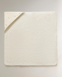 Zara Home Детское полотенце с капюшоном из хлопка, кремовый, 80x80 см
