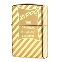 Зажигалка золотистая глянцевая Zippo Vintage Box Top с покрытием High Polish Brass