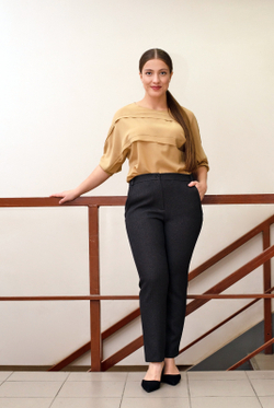 Брюки зауженные 2849АП, коричневый #341Кор022849АП