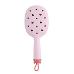 Расческа массажная с отверстиями для джиббитсов SOLOMEYA Croks Massage Hair Brush Pink