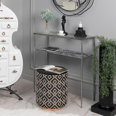 Консоль Monstera Deliciosa (Монстера) Античное серебро