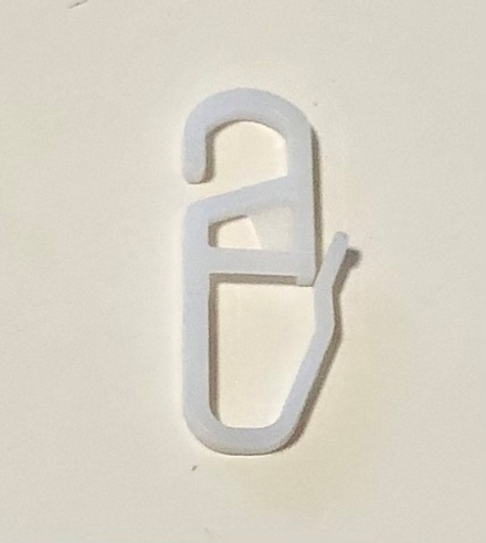 Крючок шторный для колец круглых карнизов d16-25, белый