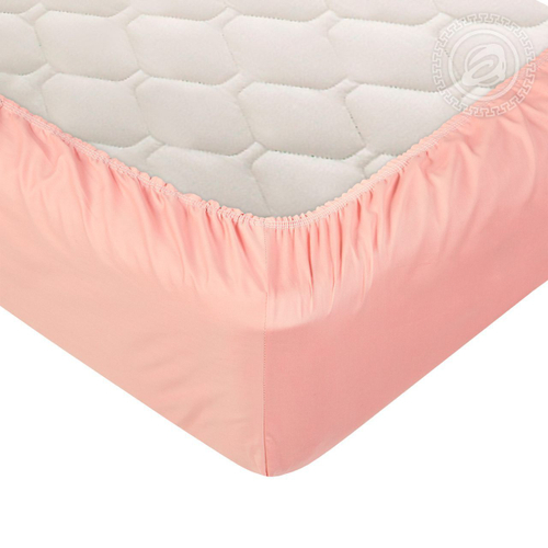 Простыня на резинке  Сатин  Розовый