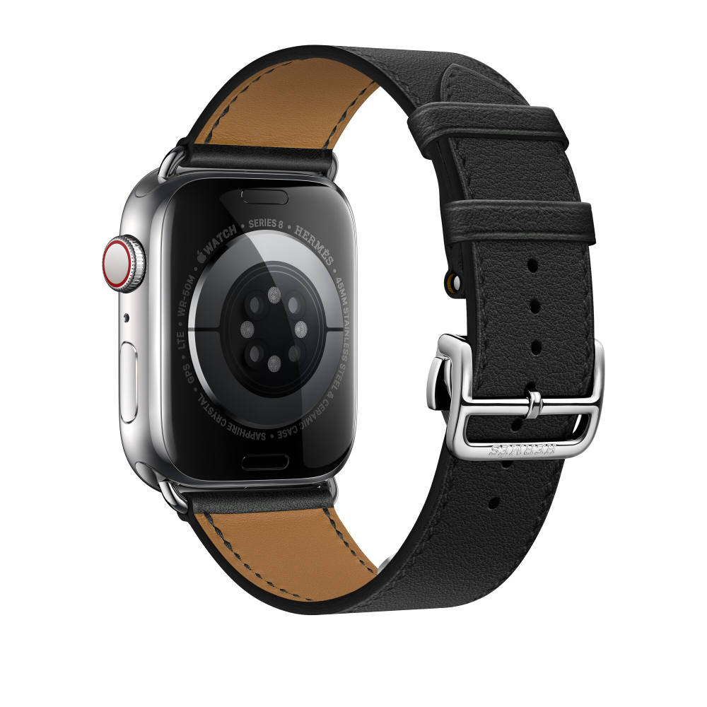 Apple Watch Hermès - 45mm Noir Swift Leather Single Tour Deployment Buckle