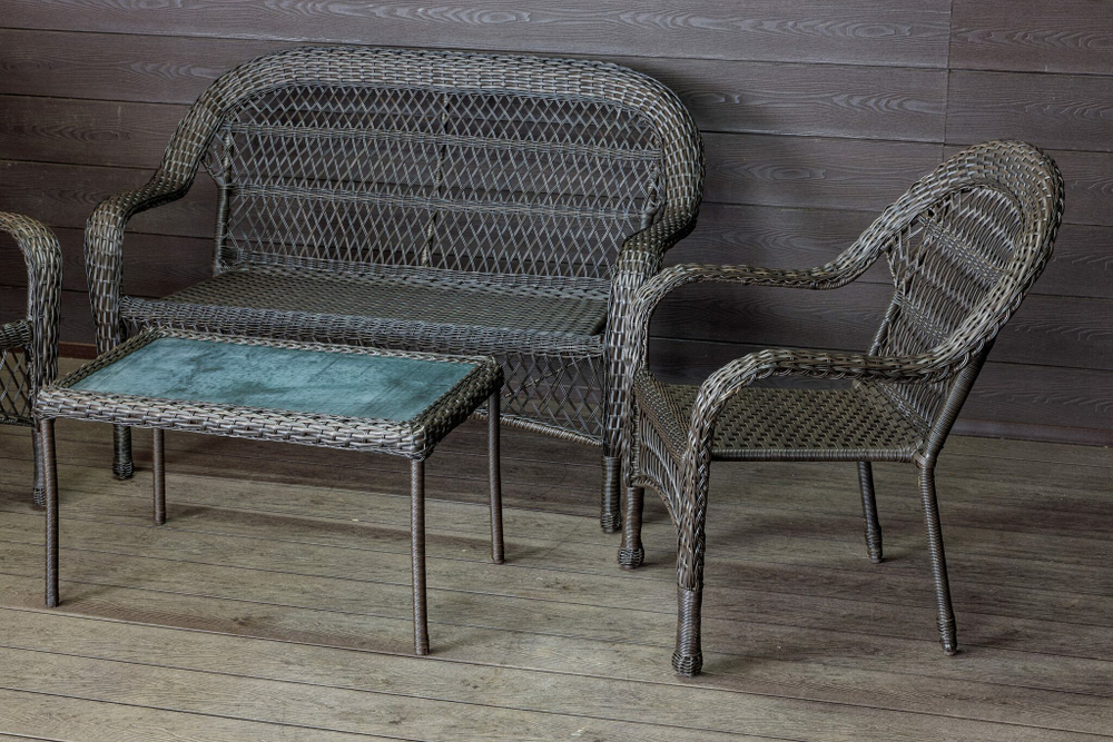 Садовый комплект из искусственного ротанга Мэдисон НЬЮ (Medison NEW) terrace set  с прямоугольным столиком без подушек