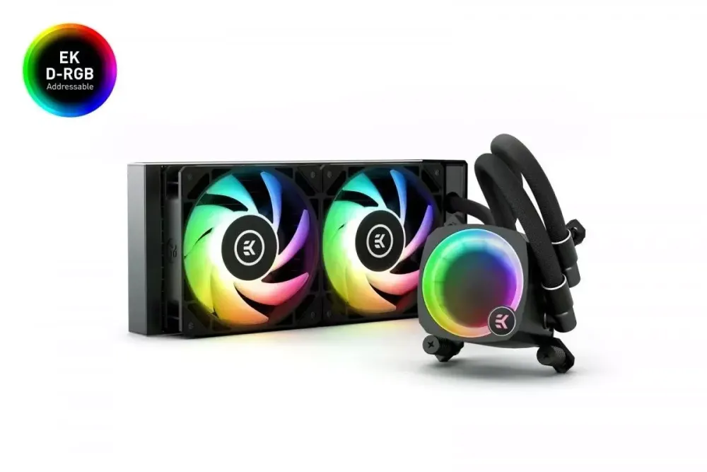 Водяное охлаждение для CPU EKWB EK-NUCLEUS AIO CR240 LUX D-RGB, 2x120mm Fans, Socket AMD AM4/AM5, INTEL LGA 1200/1700/2066 Black