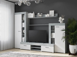 Стенка в гостиную со шкафом Белый/Бетон, Дельта, 264,8х45,6х187,4 см Горизонт
