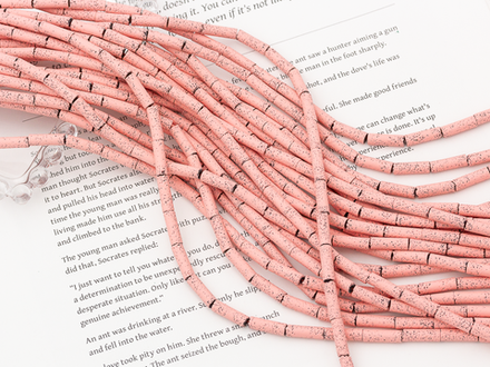 Нить бусин из вулканической лавы с покрытием, 4х13мм