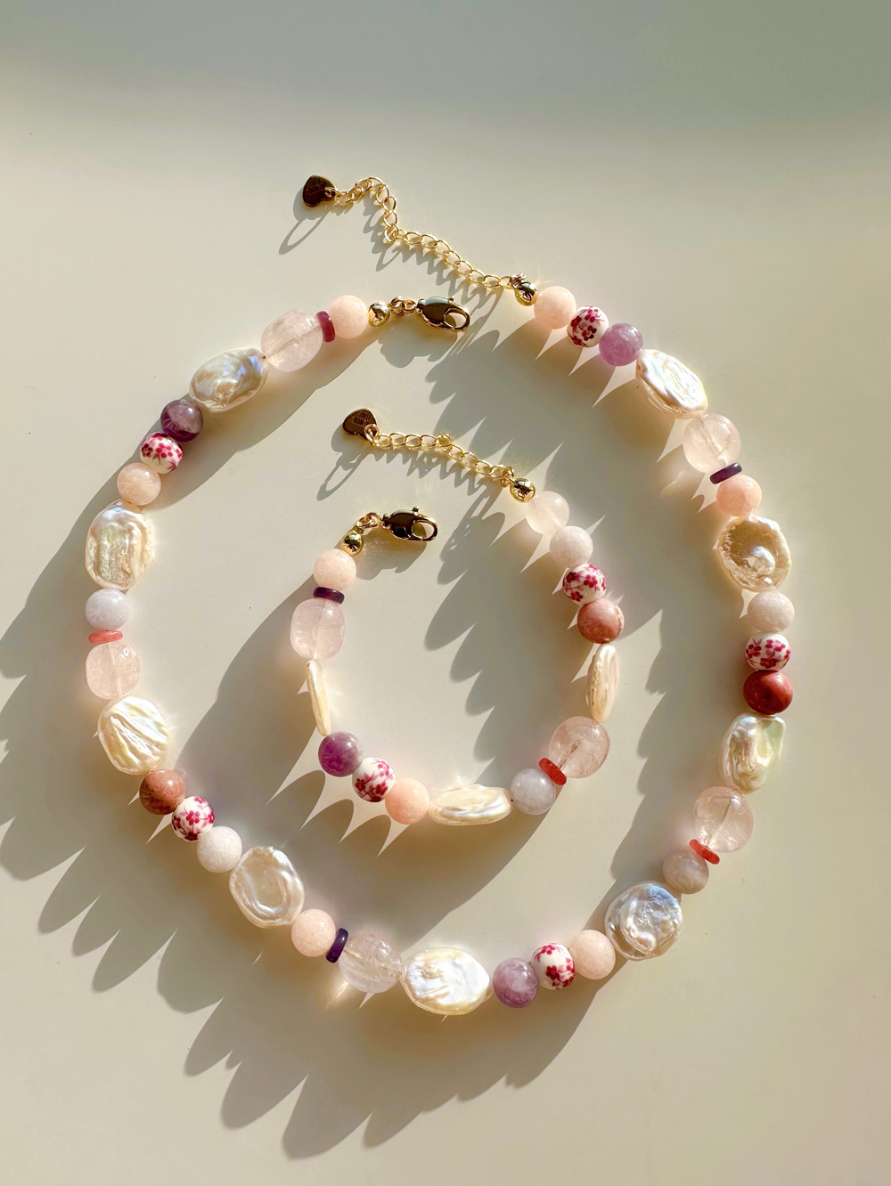 Браслет Майя из жемчуга и камней