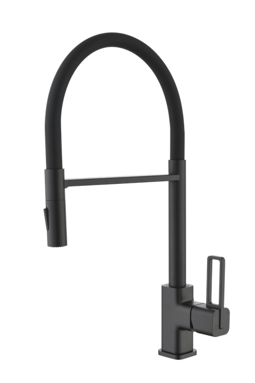 12127-C Смеситель для кухни с гиб. МАГНИТ. изливом (ЧЕР.+ЧЕР.) GANZER (10/1шт)