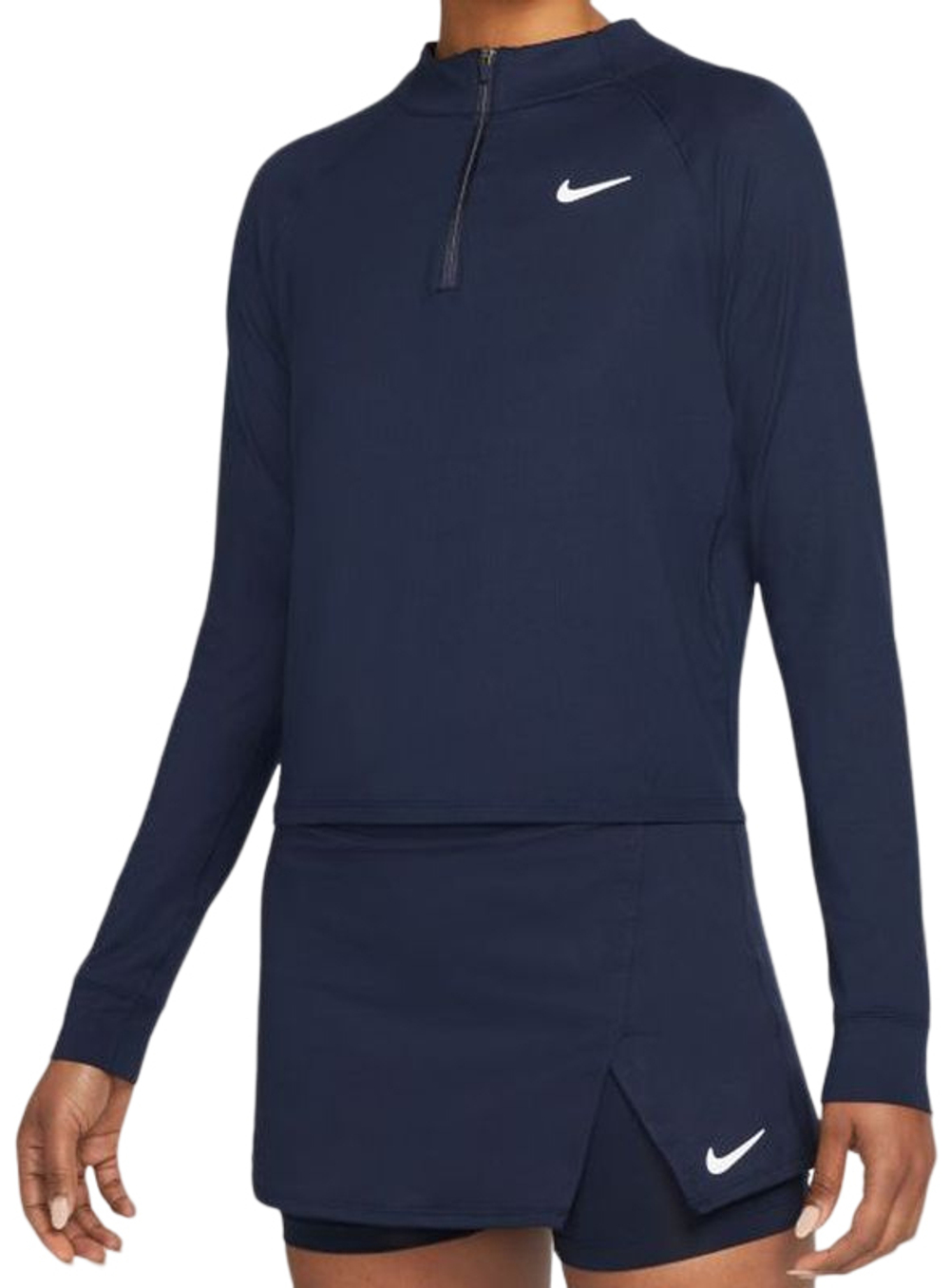 Женская теннисная футболка (dł. Рукава) Nike Court Dri-Fit Victory Top LS W - obsidian/obsidian/white