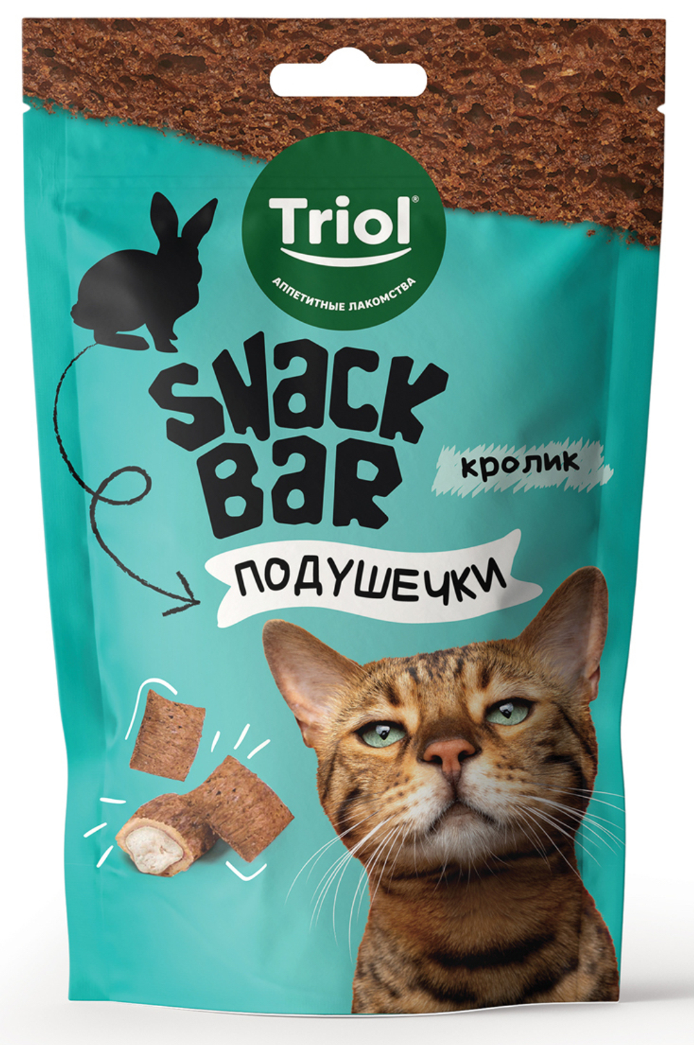 Triol, Лакомства для кошек, Мини-подушечки с кроликом, 30 гр.