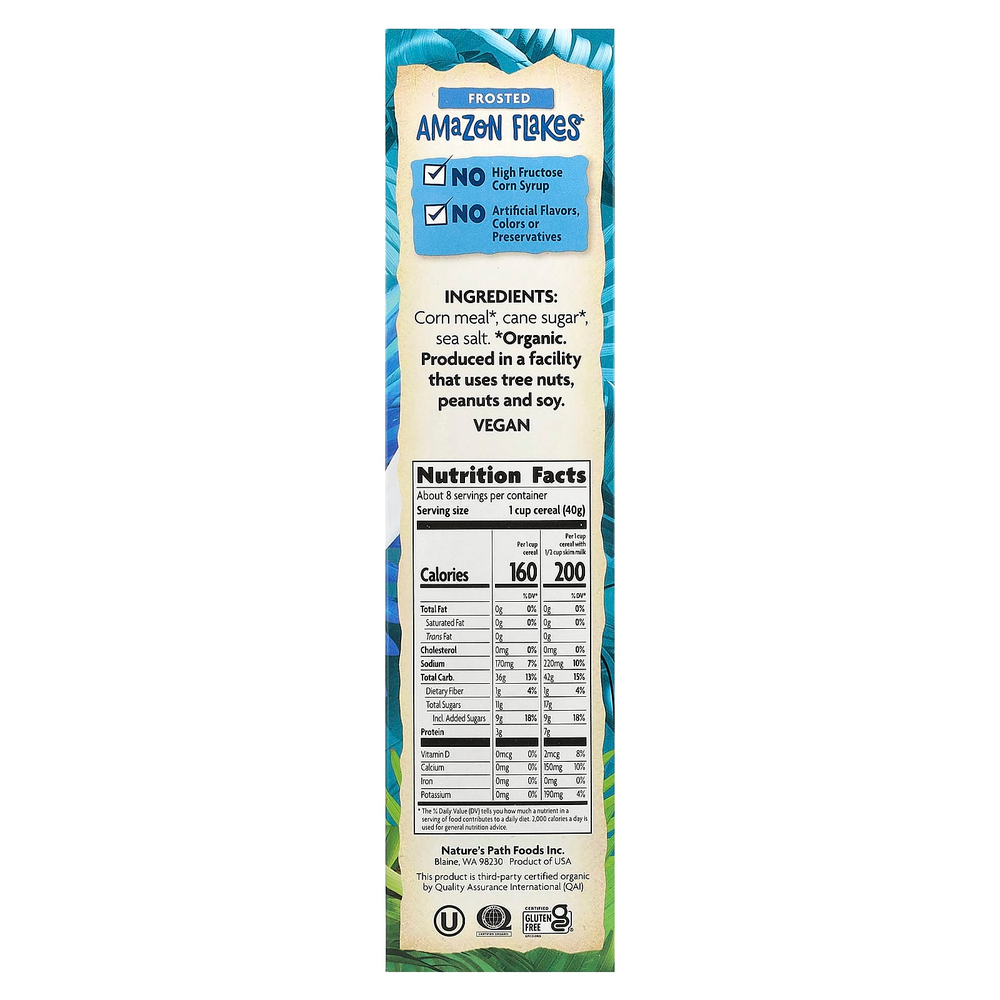 Nature's Path, Envirokidz Organic, Amazon Flakes, органические кукурузные хлопья, в глазури, 325 г (11,5 унции)
