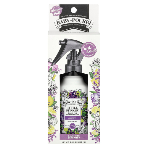 Poo-Pourri, Baby-Pourri ™, Little Stinker ™, средство для устранения запаха из ведра, лаванда и бергамот, 100 мл (3,4 жидк. Унции)