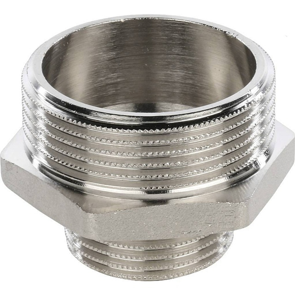 Ниппель редукционный STOUT SFT 0004 - 1"1/2 x 1" (для стальных труб, латунь никелированная)