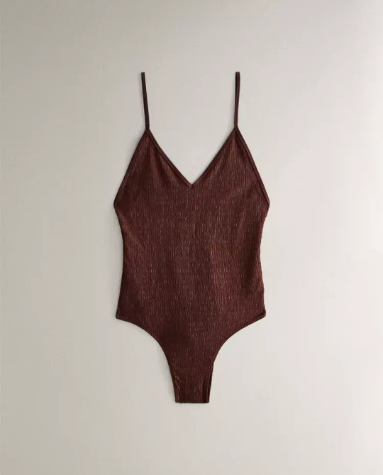 ZARA HOME КУПАЛЬНИК ИЗ РЕЛЬЕФНОЙ ТКАНИ, ТЕРРАКОТОВЫЙ
