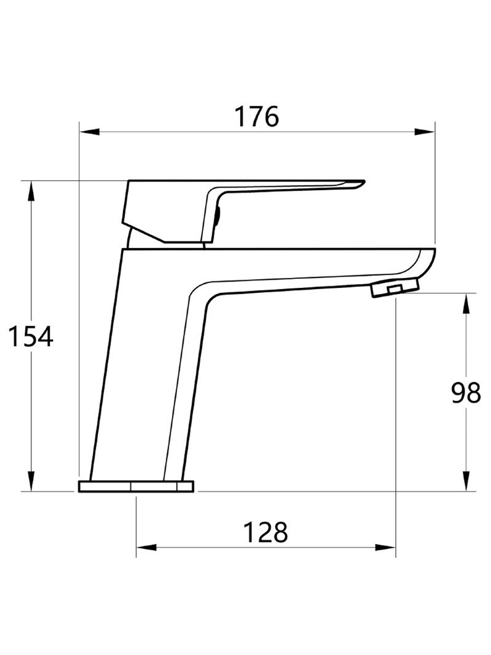 Смеситель умывальник MELODIA Samba картридж д.35мм низкий без г/п MDV30820