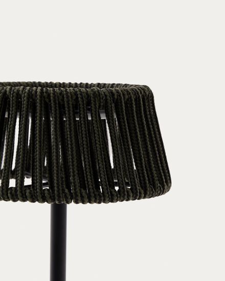 Уличная настольная лампа Aldet на солнечной батарее с зеленым шнуром