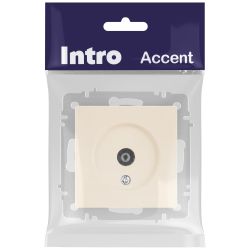 Розетка Intro Accent 6-301-02 TV одиночная, IP20, СУ, слоновая кость | Intro