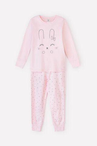 пижама  для девочки  К 1541/24/бежево-розовый,штрихи