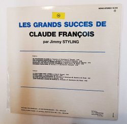 Винтажная виниловая пластинка LP Jimmy Styling Les Grands Succes De Claude Francois (France 1976)