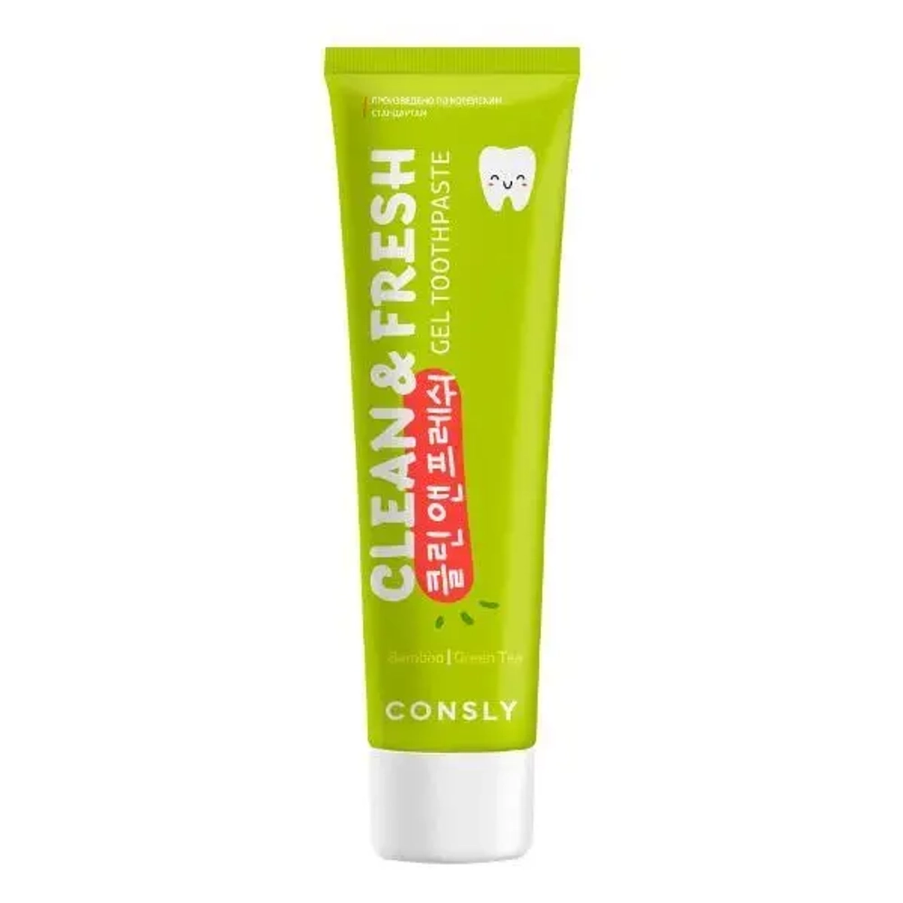 CNS Паста зубная гелевая Clean&Fresh с экстрактами бамбука и зеленого чая Bamboo & Green Tea Gel Toothpaste, 105г
