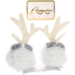 Зажим карнавальный для волос 2шт. «Бантик - Рожки олененка» 8 см, Белый