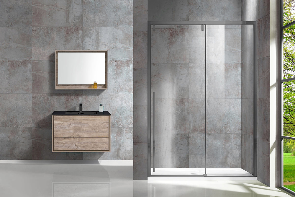 Душевая дверь Lugano VDS-1L130CLGM-1, 1300, вороненая сталь, стекло прозрачное, , шт